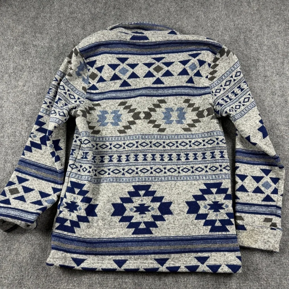 Levi's Cardigan Mens Large Blue Southwestern Shawl Collar Fleece Sweater